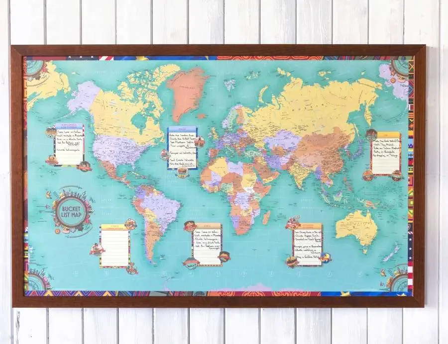 World map with bucket lists