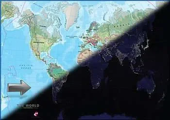 Day and night world map