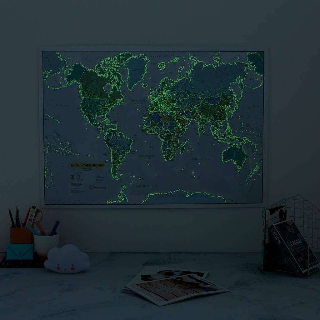 Glow in the dark world map