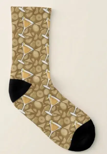 A sock with cocktail glasses