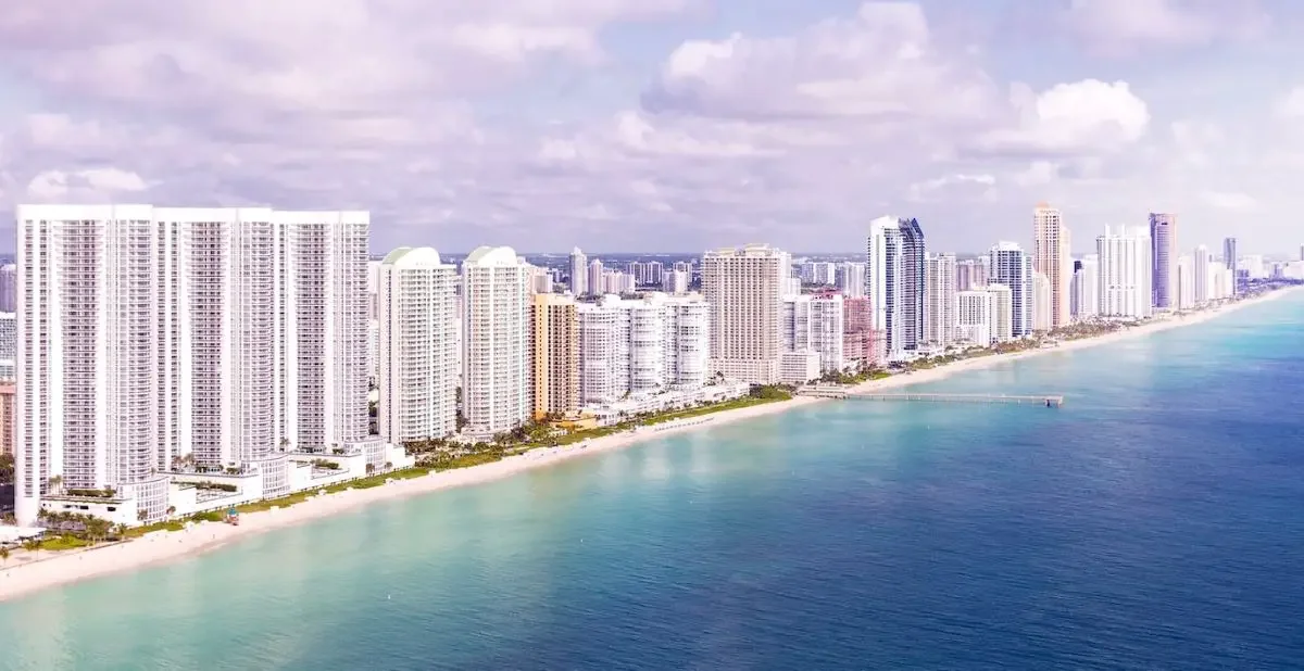 Skyscrapers at the beach in Miami, Florida