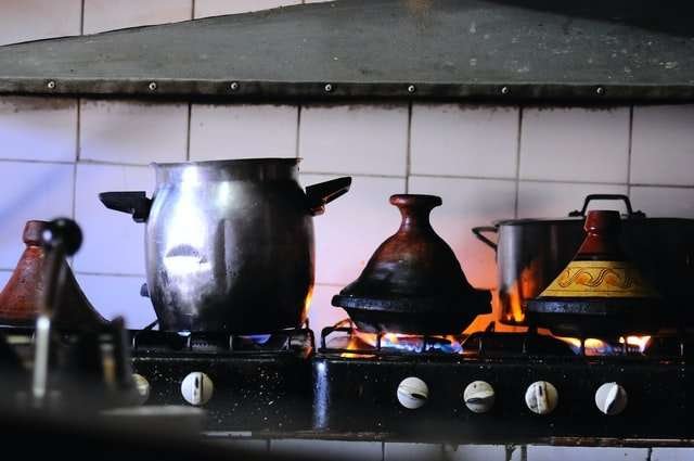 Tagines on stove