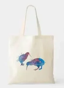 Tote bag with two kiwi birds