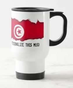 Travel mug with flag of Tunisia