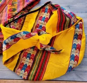 A colorful handmade bag from Bolivia