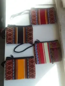 Colorful handmade purses from Bolivia