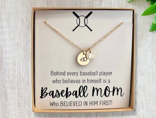 A baseball necklace for a mom