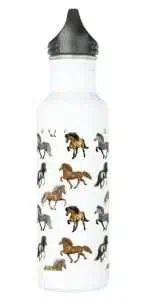 water bottle with Icelandic horses