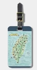 Luggage tag with map of Taiwan
