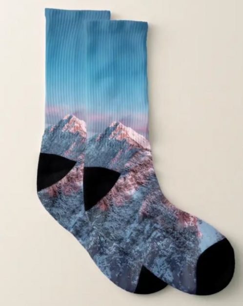 Socks with mountain range