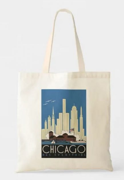 Tote bag with Chicago skyline
