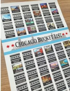 A scratch-off poster with the highlights of Chicago