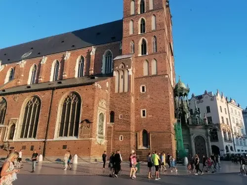 Church with people walking in front