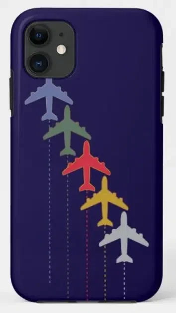 Phone case with airplanes