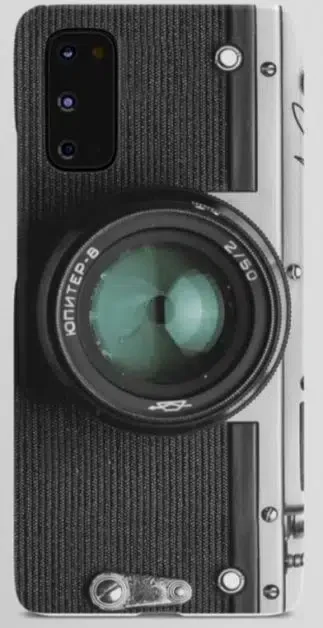 Phone case with vintage camera look