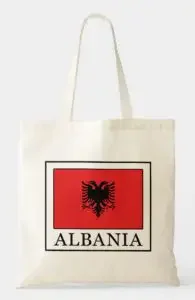 A tote bag with the flag from Albania