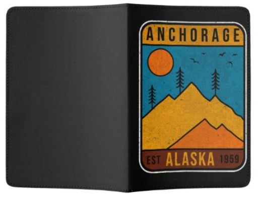 Passport cover with Alaska theme