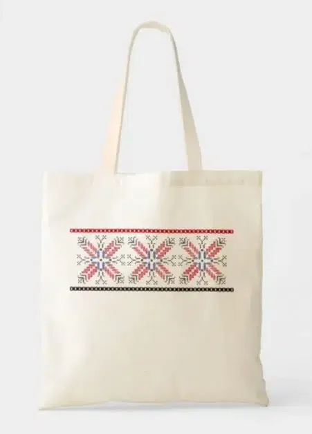 Tote bag with folk art print