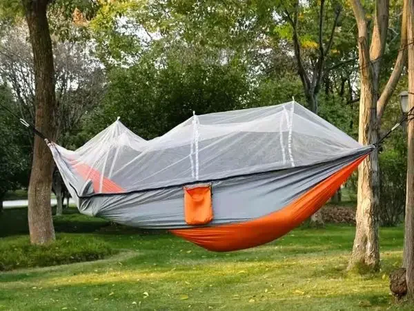 An outdoor hammock