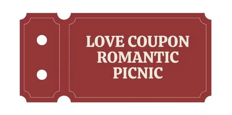 A love coupon for a romantic picnic