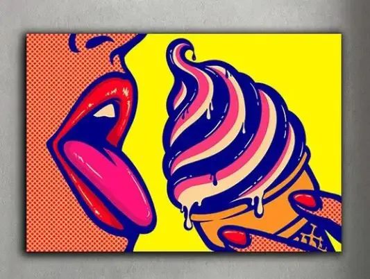 Poster of a woman licking ice cream