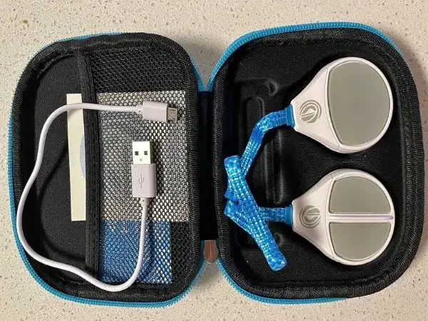 A case with headphones for under helmets