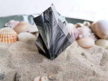 Shell origami made from dollars