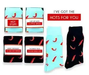 Socks with a chili design