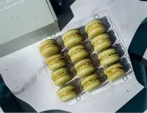 A box of French macarons