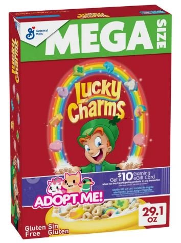 Mega box of Lucky Charms cereal