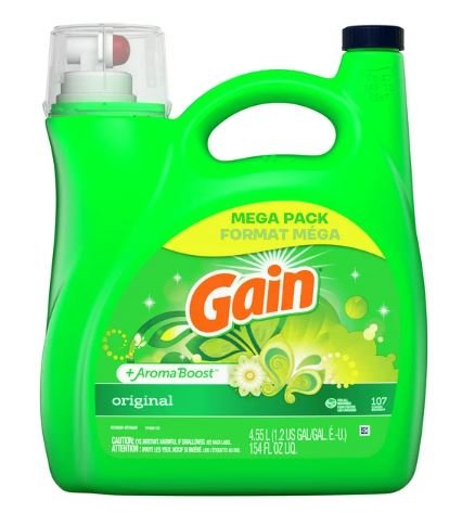 Bottle of Gain detergent