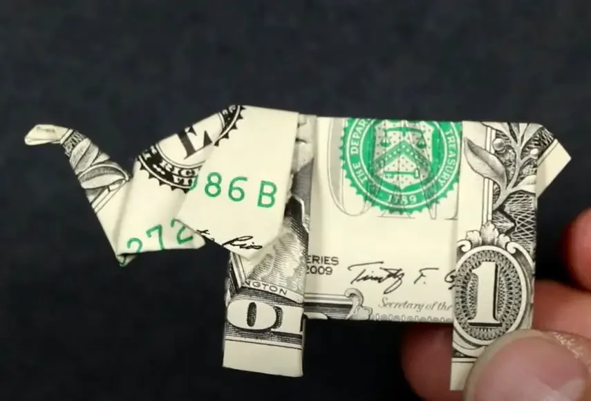 Elephant money origami