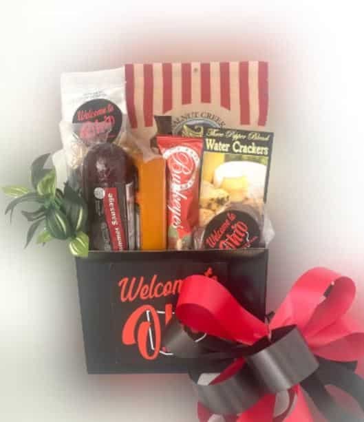 Gift basket with food items from Ohio