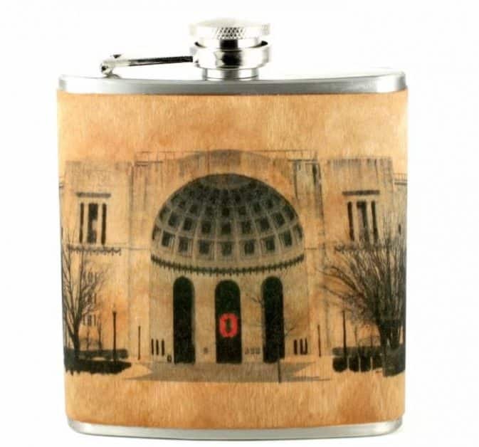 Flask with a building from Ohio