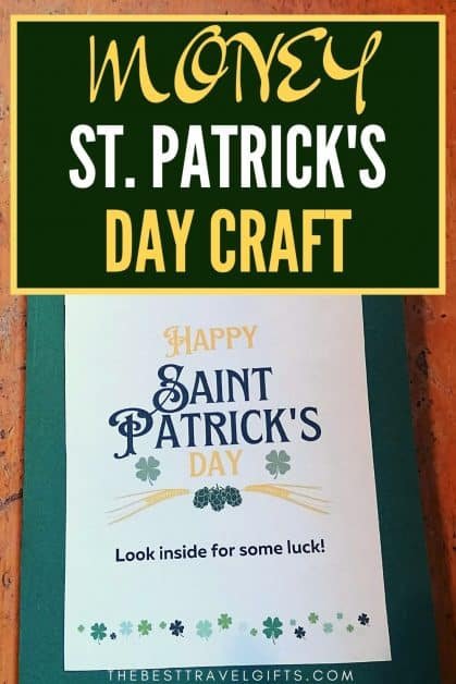 Money St. Patrick's Day craft with a photo of a card