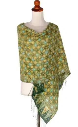 green shawl made in Indonesia
