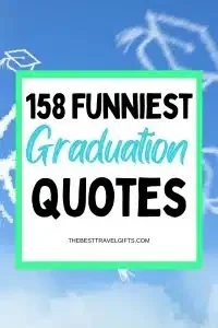 158 funny graduation quotes with an image of graduation hats in the air