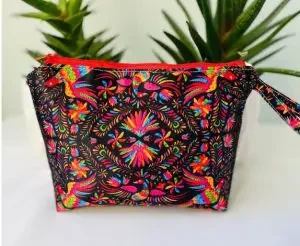 A colorful handmade make-up bag from Mexico
