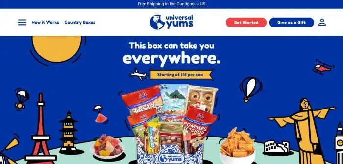unique gifts websites: Universal Yums to find food gift baskets