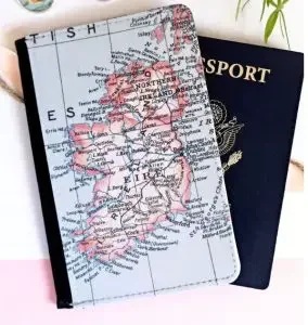 A passport cover with the map of France