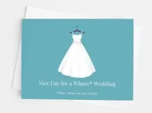 Funny card with whore wedding.