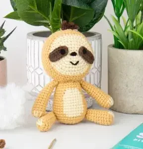 A crochet sloth animal