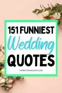 151 funny wedding quotes to write on cards with a photo of a pink roses