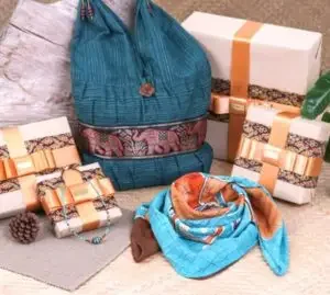 A Thai gift set with various handmade products from Thailand