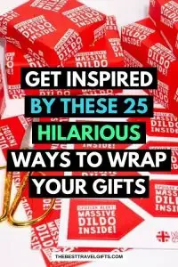 Get inspired by these 25 funny ways to wrap a gift with a photo of wrapping paper with text
