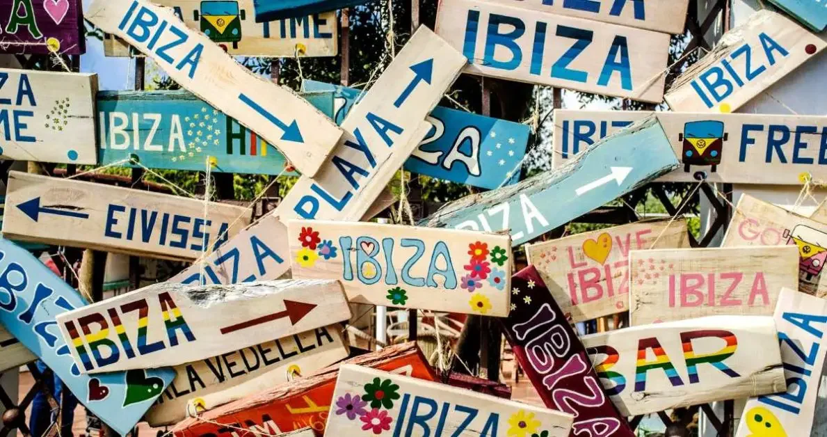 Different signs with "Ibiza"