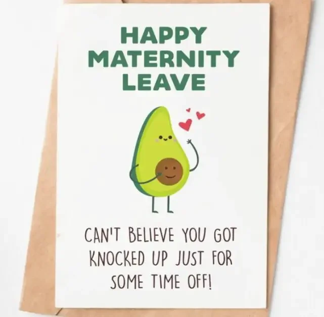 funny maternity leave message card