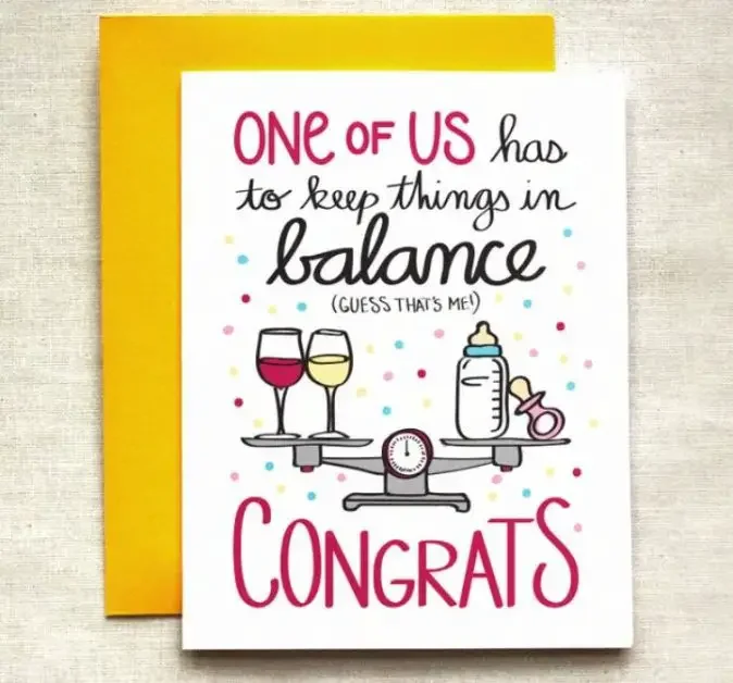 Funny pregnancy card for drinkers