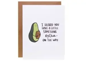 funny pregnancy congratulations card with an avocado
