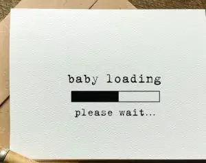 funny pregnancy congratulations card with "baby loading"